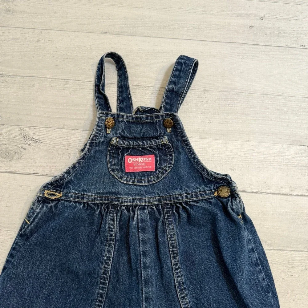 Oshkosh B'gosh vintage Pink Label‎ Bubble Overalls Size 3T Made in the USA